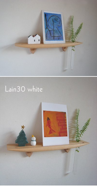 画像1: 【ウォールシェルフ/壁掛け棚】ＬＡＩＮ（ライン）３０ホワイトモデル　スリムでコンパクト　壁がギャラリーになる 木製壁掛け飾り棚
