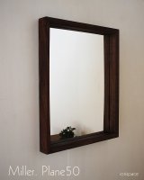 画像: 壁掛け鏡プレーン50ウォールナット　おしゃれで高級感たっぷり　大人気ウォールナットのシンプルなインテリアミラー