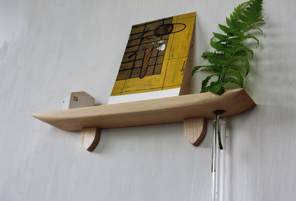 画像: 壁掛け棚【ＬＡＩＮ（ライン）３０ホワイトゼロモデル】木製の壁掛け飾り棚