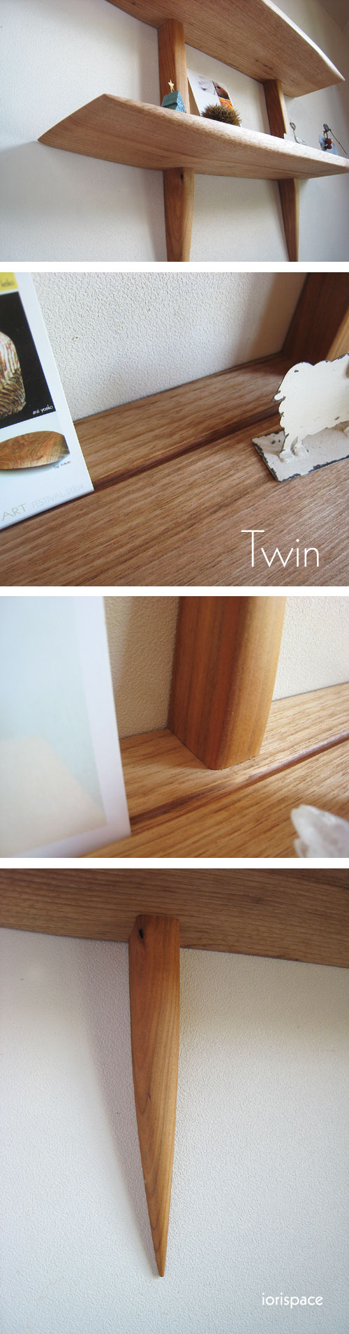 画像: 壁掛け棚"TWIN"ツインプラス　壁面をおしゃれに飾る 2段ウォールシェルフ　シンプルでスタイリッシュな壁掛け飾り棚